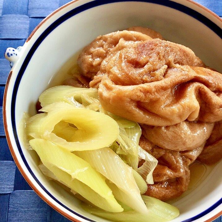 めんつゆで簡単!あげ麩と長ネギの煮物